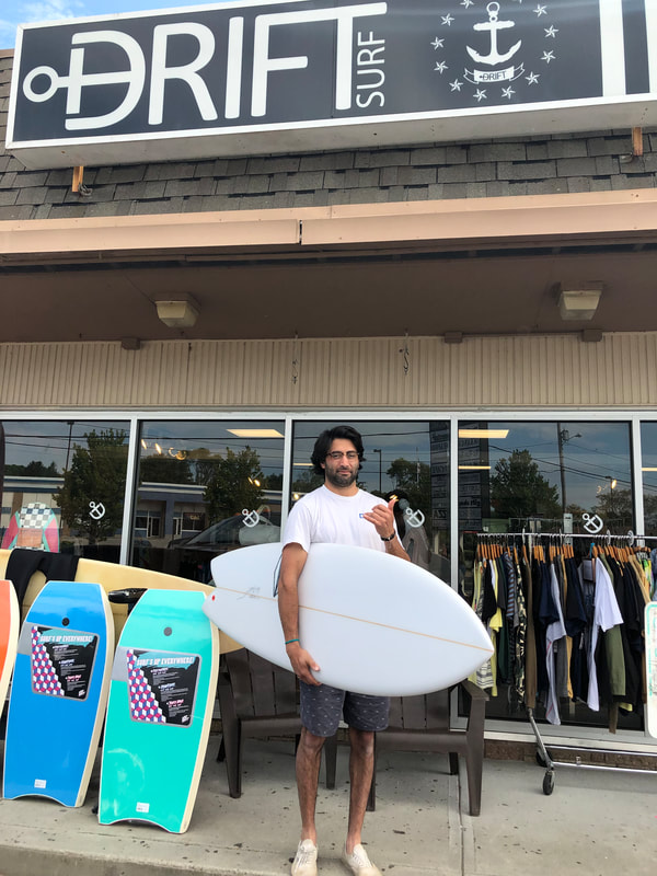 Custom fish surfboard made by Twinlights Surfboards for Drift Surf Shop